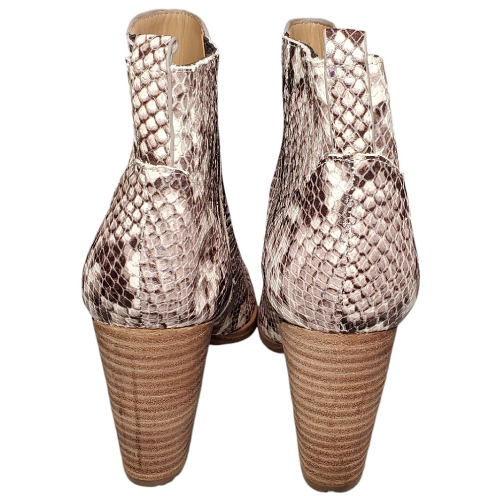 Marc Fisher Ankle Boots Alva 2 Snakeskin Cowgirl Western Leather Pointed Toe 9.5 - Picture 6 of 10